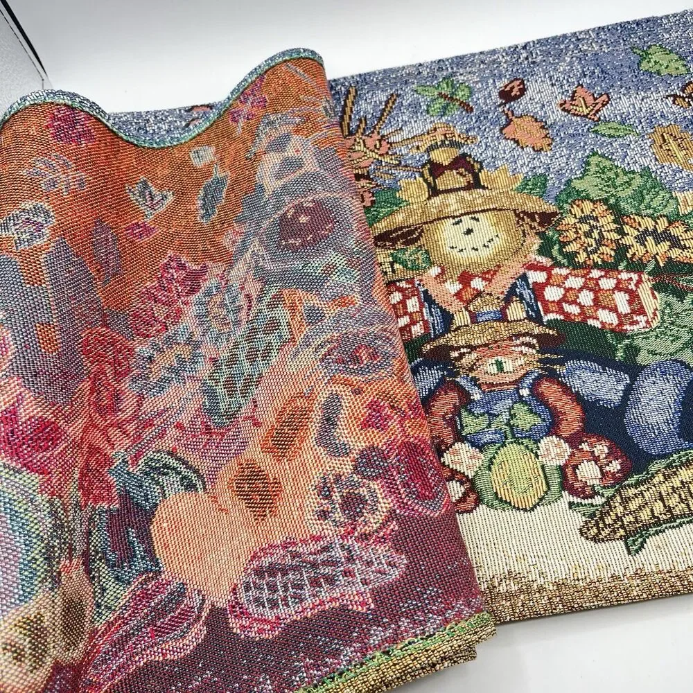 Vintage Tapestry Cotton Happy Harvest Placemats - Set Of 6